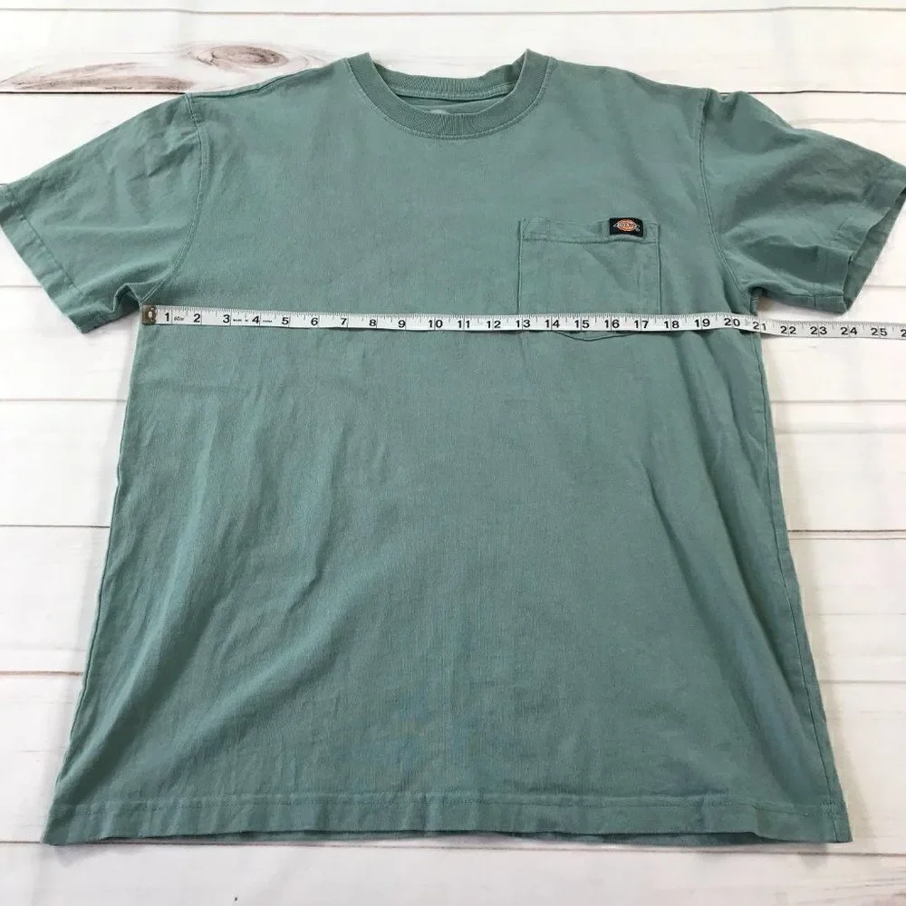 Dickies Men's Heavy Weight Crew Neck Dockside Blue Shirt Medium